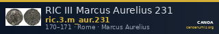 RIC III Marcus Aurelius 231 — CANOA