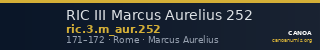 RIC III Marcus Aurelius 252 — CANOA