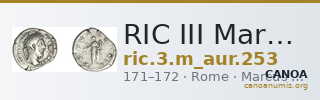 RIC III Marcus Aurelius 253 — CANOA