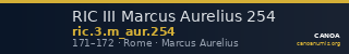 RIC III Marcus Aurelius 254 — CANOA