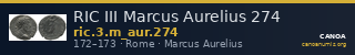 RIC III Marcus Aurelius 274 — CANOA