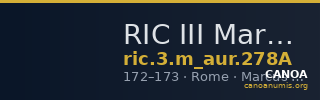 RIC III Marcus Aurelius 278A — CANOA
