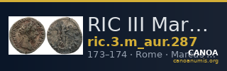RIC III Marcus Aurelius 287 — CANOA