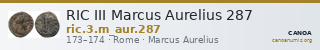 RIC III Marcus Aurelius 287 — CANOA
