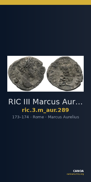 RIC III Marcus Aurelius 289 — CANOA