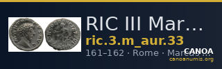 RIC III Marcus Aurelius 33 — CANOA