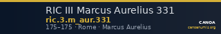 RIC III Marcus Aurelius 331 — CANOA