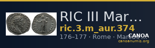 RIC III Marcus Aurelius 374 — CANOA