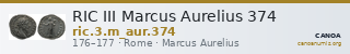 RIC III Marcus Aurelius 374 — CANOA