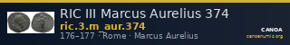 RIC III Marcus Aurelius 374 — CANOA