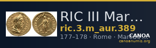 RIC III Marcus Aurelius 389 — CANOA