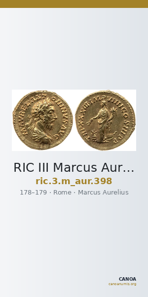 RIC III Marcus Aurelius 398 — CANOA