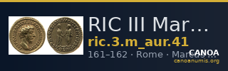 RIC III Marcus Aurelius 41 — CANOA