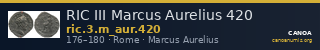 RIC III Marcus Aurelius 420 — CANOA