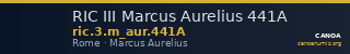 RIC III Marcus Aurelius 441A — CANOA