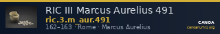 RIC III Marcus Aurelius 491 — CANOA