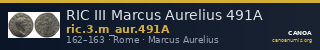 RIC III Marcus Aurelius 491A — CANOA
