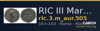 RIC III Marcus Aurelius 505 — CANOA