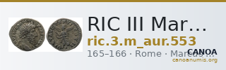 RIC III Marcus Aurelius 553 — CANOA