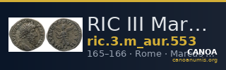 RIC III Marcus Aurelius 553 — CANOA