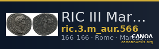 RIC III Marcus Aurelius 566 — CANOA