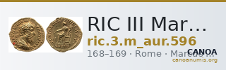 RIC III Marcus Aurelius 596 — CANOA