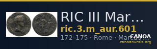 RIC III Marcus Aurelius 601 — CANOA