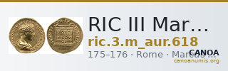 RIC III Marcus Aurelius 618 — CANOA