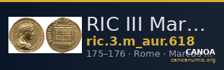 RIC III Marcus Aurelius 618 — CANOA