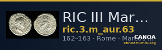 RIC III Marcus Aurelius 63 — CANOA