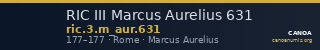 RIC III Marcus Aurelius 631 — CANOA