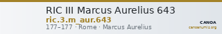 RIC III Marcus Aurelius 643 — CANOA