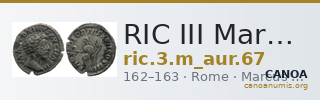 RIC III Marcus Aurelius 67 — CANOA