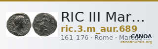 RIC III Marcus Aurelius 689 — CANOA