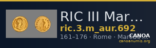 RIC III Marcus Aurelius 692 — CANOA