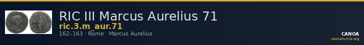 RIC III Marcus Aurelius 71 — CANOA