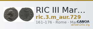 RIC III Marcus Aurelius 729 — CANOA