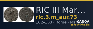 RIC III Marcus Aurelius 73 — CANOA
