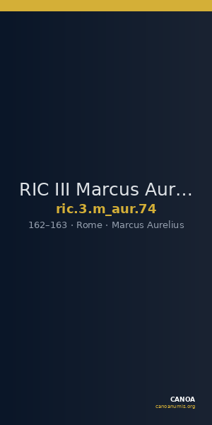RIC III Marcus Aurelius 74 — CANOA