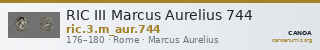 RIC III Marcus Aurelius 744 — CANOA