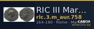 RIC III Marcus Aurelius 758 — CANOA