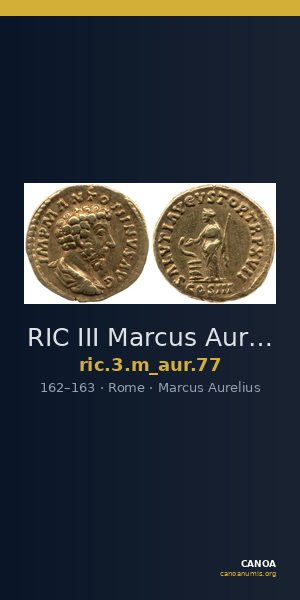 RIC III Marcus Aurelius 77 — CANOA