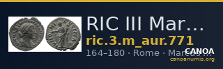 RIC III Marcus Aurelius 771 — CANOA