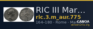 RIC III Marcus Aurelius 775 — CANOA