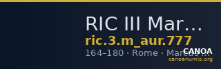 RIC III Marcus Aurelius 777 — CANOA
