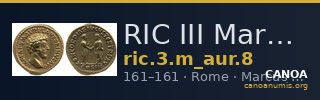RIC III Marcus Aurelius 8 — CANOA