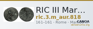 RIC III Marcus Aurelius 818 — CANOA