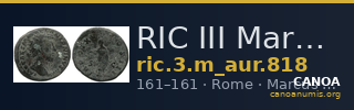 RIC III Marcus Aurelius 818 — CANOA