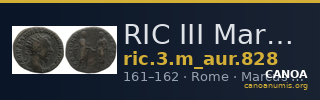 RIC III Marcus Aurelius 828 — CANOA