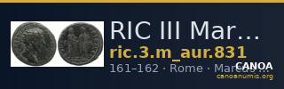 RIC III Marcus Aurelius 831 — CANOA
